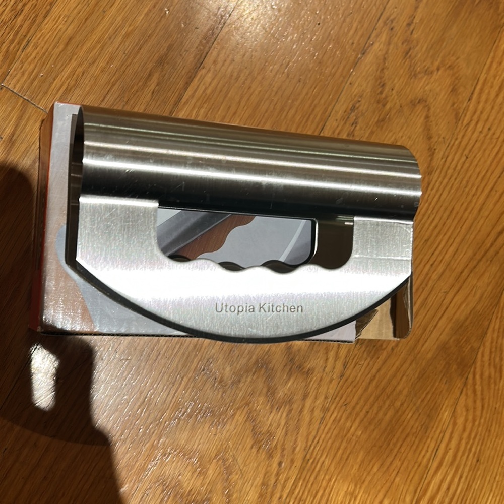 Utopia Kitchen Solid Stainless Steel Mezzuna Chopper with box